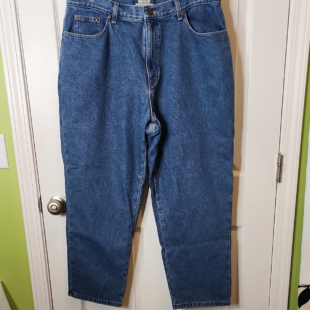 L.L. Bean Original Relaxed Fit Fully Lined in Flannel Jeans Women's 18 Petite
